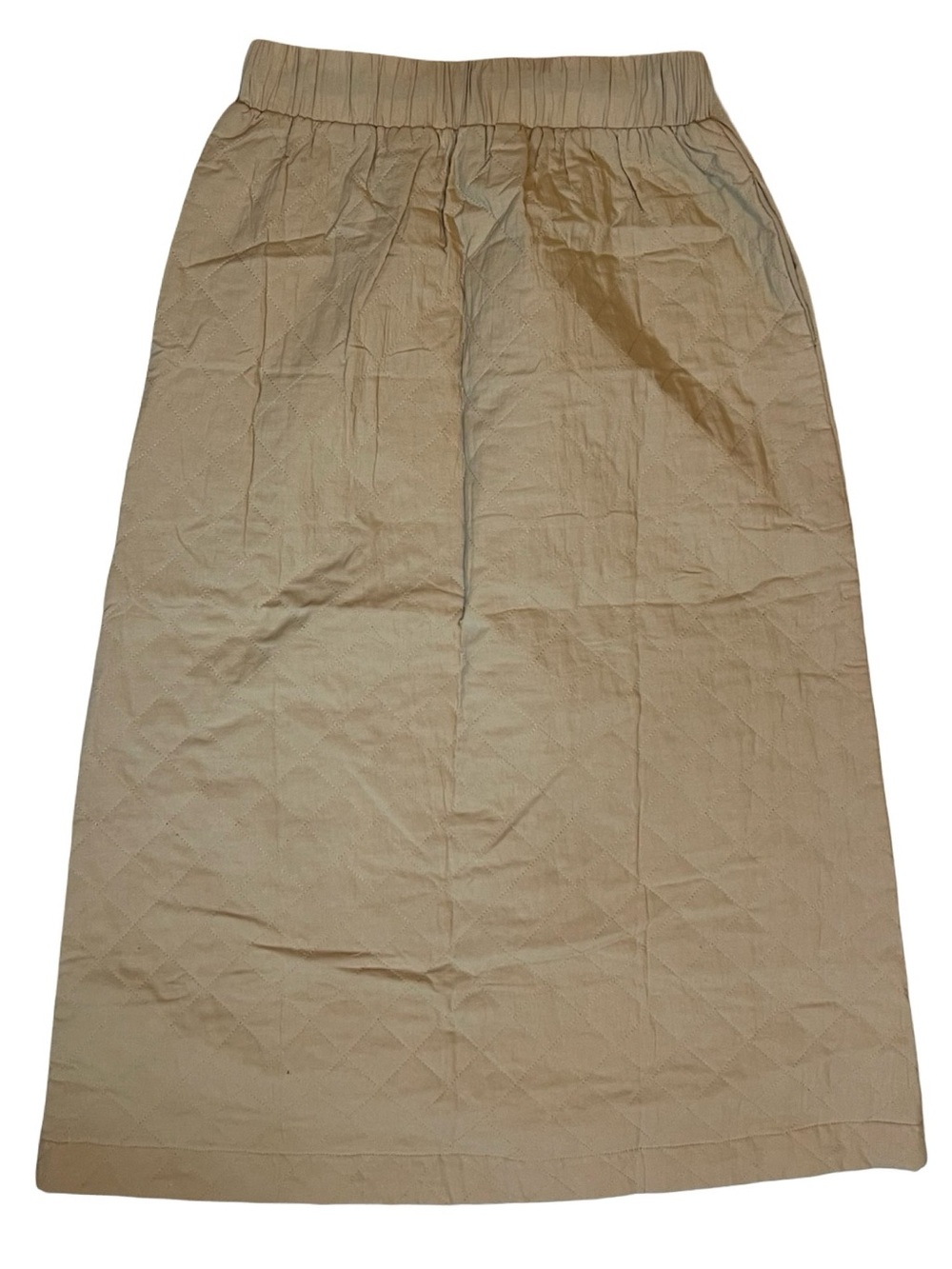 Grade & Gather Quilted Midi Skirt Tan Cotton Size Small NWT $104 - Picture 3 of 5